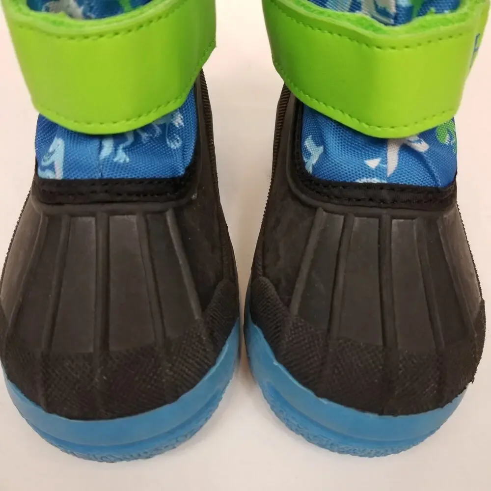 Hatley Little Boys Kids Dragon Snow Winer Rain Boots Blue Green Black Size 7